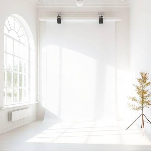 The 'Ethereal Glow' studio, bathed in soft, diffused natural light, featuring a large window and a minimalist backdrop.