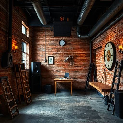 The 'Urban Grit' studio, showcasing exposed brick walls, industrial lighting fixtures, and a raw, edgy aesthetic.